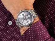Tommy Hilfiger Chronograph Grey Dial Silver Steel Strap Watch for Men - 1710382