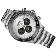 Hugo Boss Ikon Chronograph Silver Dial Silver Steel Strap Watch for Men - 1512964