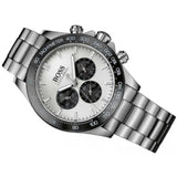 Hugo Boss Ikon Chronograph Silver Dial Silver Steel Strap Watch for Men - 1512964