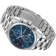 Hugo Boss Skymaster Chronograph Blue Dial Silver Steel Strap Watch for Men - 1513784