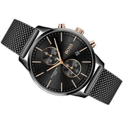 Hugo Boss Associate Chronograph Black Dial Black Mesh Bracelet Watch for Men - 1513811