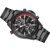 Hugo Boss Globetrotter Chronograph Black Dial Black Steel Strap Watch for Men - 1513825