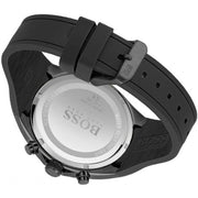 Hugo Boss Distinct Chronograph Black Dial Black Silicone Strap Watch for Men - 1513859