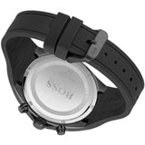 Hugo Boss Distinct Chronograph Black Dial Black Silicone Strap Watch for Men - 1513859