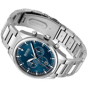 Hugo Boss Pioneer Chronograph Blue Dial Silver Steel Strap Watch for Men - 1513867