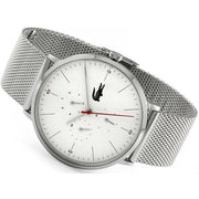 Lacoste Moon Multifunction White Dial Silver Steel Strap Watch for Men - 2011025