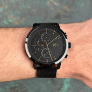 Lacoste Replay Black Dial Black Steel Strap Watch for Men - 2011194