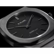 D1 Milano Ultra Thin Black Dial Gray Steel Strap Watch for Men - D1-UTBJ15