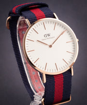 Daniel Wellington Classic Oxford White Dial Two Tone NATO Strap Watch For Men - DW00100001
