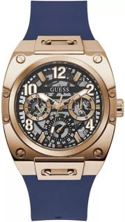Guess Prodigy Multifunction Navy Blue Dial Blue Silicone Strap Watch For Men - GW0569G3