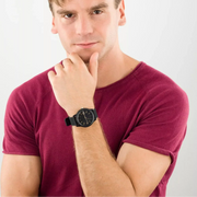 Lacoste 12.12 Black Dial Black Silicon Strap Watch for Men - 2011010