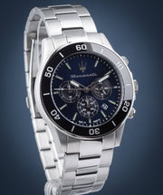 Maserati Competizione Chronograph Blue Dial Silver Steel Strap Watch For Men - R8873600009