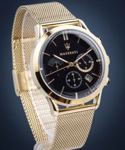 Maserati Ricordo Chronograph Black Dial Stainless Steel Mesh Bracelet Watch For Men - R8873633003