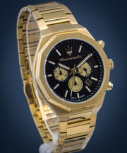 Maserati Stile Chronograph Black Dial Gold Steel Strap Watch For Men - R8873642001