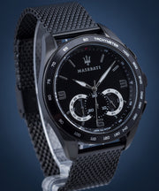 Maserati Traguardo Chronograph Black Dial Black Mesh Bracelet Watch For Men - R8873612031