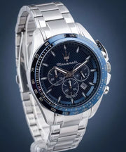 Maserati Traguardo Chronograph Blue Dial 45mm Stainless Steel Watch For Men - R8873612043