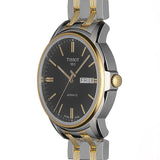 Tissot Automatics III Day Date Black Dial Two Tone Steel Strap Watch For Men - T065.430.22.051.00