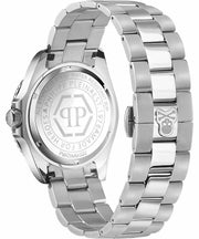 Philipp Plein The $kull Diver Black Dial Silver Steel Strap Watch For Men- PWOAA0522