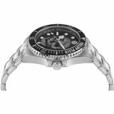 Philipp Plein The $kull Diver Black Dial Silver Stainless Steel Strap Watch For Men- PWOAA0522