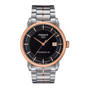 Tissot Luxury Powermatic 80 Black Dial Silver Steel Strap Watch For Men - T086.407.22.051.00